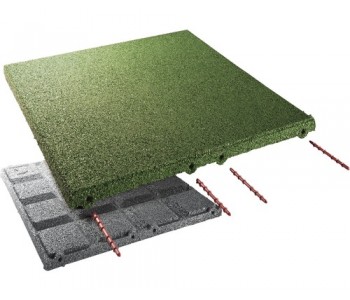 Ударопоглъщащи каучукови плочи - 50x50x4см  - зелени