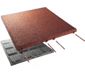Ударопоглъщащи каучукови плочи - 50x50x3см  - червени
