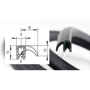 DTBGF10 – U – профили за защита на ръбове с крило – диапазон на затягане 1 – 2 mm