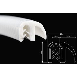 DTBGF10 SIL-W – U – профили за защита на ръбове с крило – диапазон на затягане 1 – 4 mm