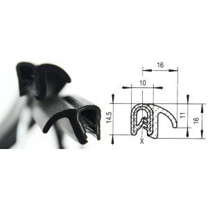DTBGF11 – U – профили за защита на ръбове с крило – диапазон на затягане 1 – 3,5 mm