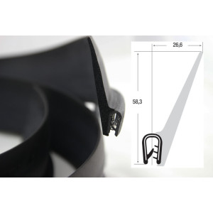 DTBGF12 – U – профили за защита на ръбове с крило – диапазон на затягане 2 – 4 mm