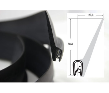 DTBGF12 – U – профили за защита на ръбове с крило – диапазон на затягане 2 – 4 mm