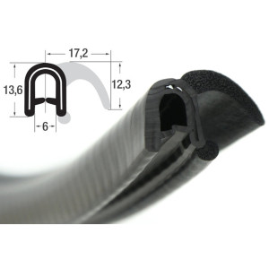 DTBGF16 – U – профили за защита на ръбове с крило – диапазон на затягане 2 – 5 mm