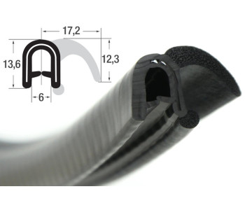 DTBGF16 – U – профили за защита на ръбове с крило – диапазон на затягане 2 – 5 mm