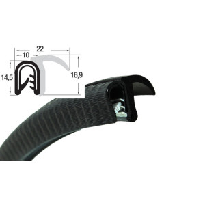 DTBGF18 – U – профили за защита на ръбове с крило – диапазон на затягане 1 – 3.5 mm