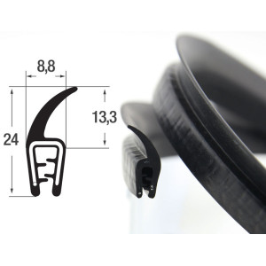 DTBGF3 – U – профили за защита на ръбове с крило – диапазон на затягане 1 – 2.5 mm