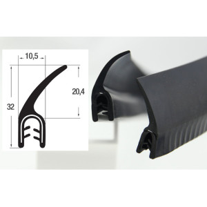 DTBGF5 – U – профили за защита на ръбове с крило – диапазон на затягане 2 – 4 mm