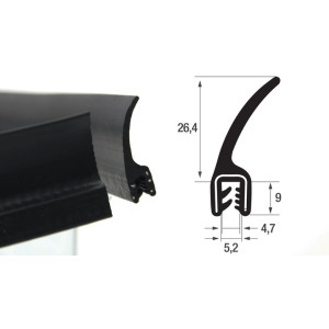 DTBGF7 – U – профили за защита на ръбове с крило – диапазон на затягане 1,5 – 3 mm