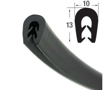 DTBG1-TPE1-2S/ U – профили за защита на ръбове с метална вложка – диапазон на затягане от 1 – 2.5 mm