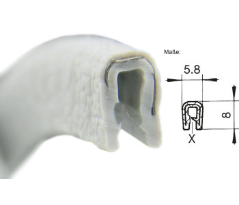 DTBG0-1HG/ U – профили за защита на ръбове с метална вложка – диапазон на затягане от 0.5 – 1 mm
