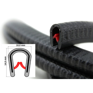 DTBG1-4S- U – профили за защита на ръбове с метална вложка – диапазон на затягане от 1 – 4 mm