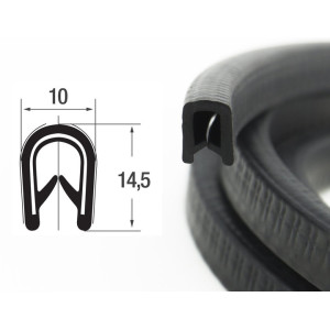 DTBG1-4S – EPDM / U – профили за защита на ръбове с метална вложка – диапазон на затягане от 1 – 4 mm