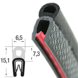 DTBG10 – U- профил с горно уплътнение – диапазон на затягане 1 – 2 mm