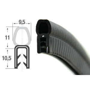 DTBG18 – U- профил с горно уплътнение – диапазон на затягане 1.5 – 3 mm