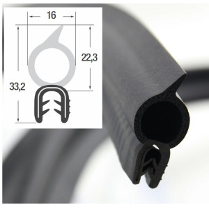 DTBG31 – U- профил с горно уплътнение – диапазон на затягане 1.5 – 3 mm