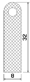 MZS 25162 - Микропорести гумени профили - полукръгли