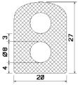 MZS 25559 - Микропорести гумени профили - полукръгли