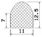 MZS 25745 - Микропорести гумени профили - полукръгли
